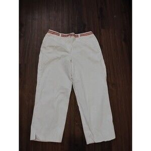Larry Levine Stretch Pant Women's Size 12 Cropped White Capri